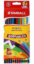 LAPIZ DE COLOR SIMBALL INNOVATION BORRABLE CJ X12
